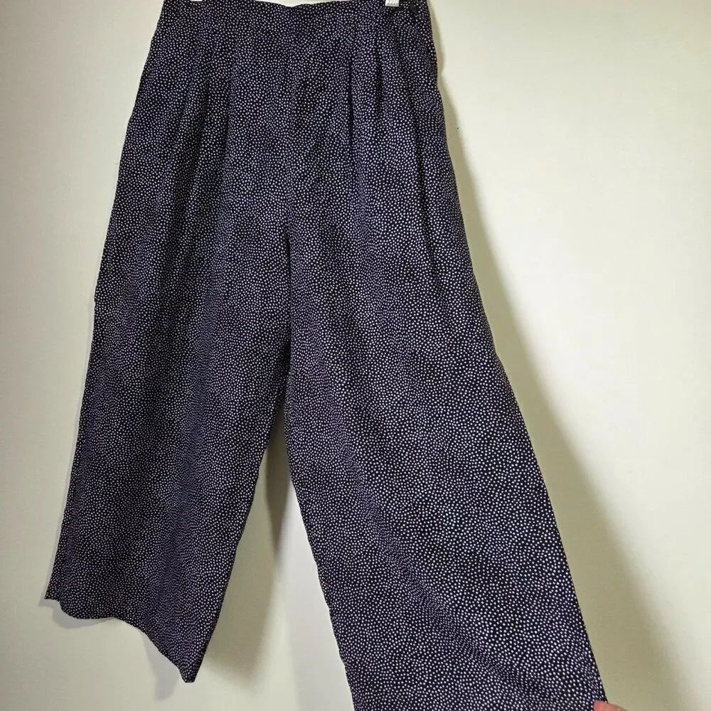 EUC CHAUS PETITES WIDE LEG DOTTED PLEATED SOFT PANTS SIZE 14 - Picture 1 of 16